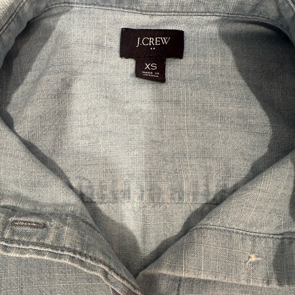J. Crew Factory Light Blue Denim Shirt Chambray Denim Staple Neutral Sz XS - Picture 5 of 7